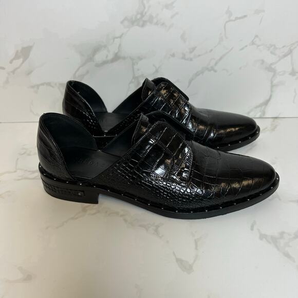 Freda Salvador Laceless Croc d'Orsay Leather
Oxfords in Black Women's Size 5.5 - Picture 7 of 14